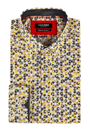 Wholesalers Yves Enzo - STRETCH shirt DIGITAL prints slim fit