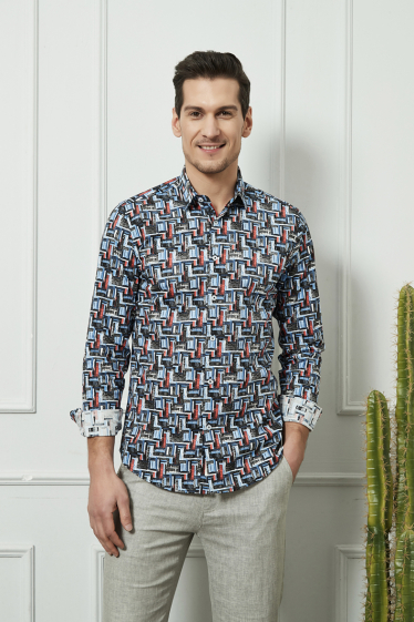 Wholesaler Yves Enzo - STRETCH slim fit shirt DIGITAL