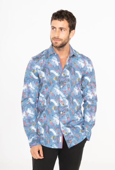 Grossiste Yves Enzo - Chemise STRETCH motifs PAINTING slim fit