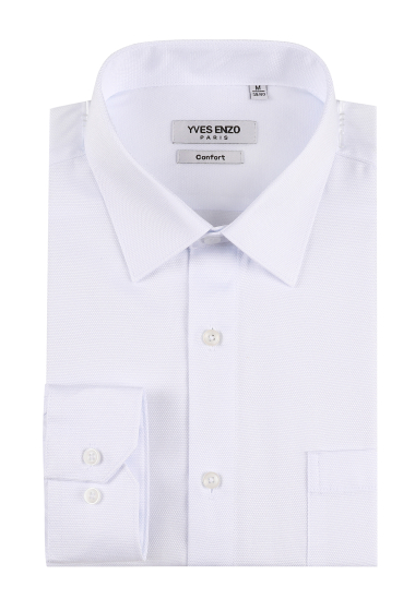 Großhändler Yves Enzo - Einfarbiges Hemd aus Slim Fit