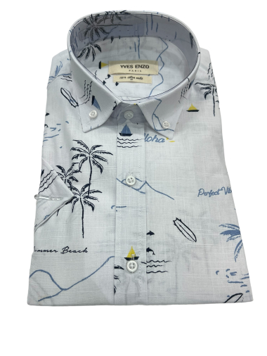 Wholesaler Yves Enzo - Patterned cotton voile shirt VOIL-C501