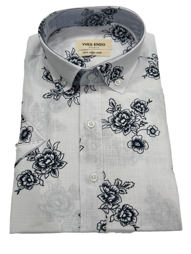 Wholesaler Yves Enzo - Patterned cotton voile shirt VOIL-C510