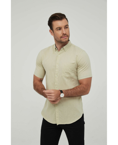 Wholesaler Yves Enzo - Linen sleeveless shirt comfort fit - STEPHANE