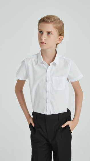 Großhändler Yves Enzo - Kinder hemd von 6 bis 16 Jahren - Weiss