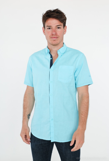 Wholesaler Yves Enzo - Comfort fit linen short sleeve shirt