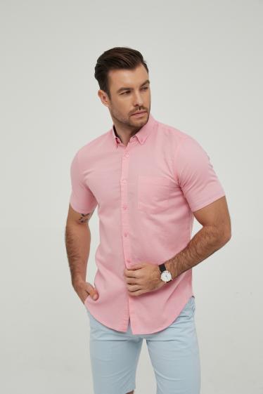 Wholesaler Yves Enzo - Sky blue linen sleeveless shirt comfort fit - STEPHANE