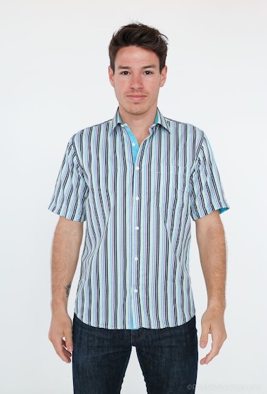 Großhändler Yves Enzo - Gestreiftes Hemd mit bequemer Passform