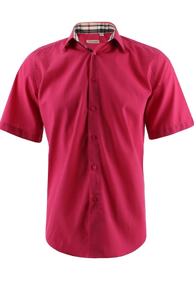 Wholesaler Yves Enzo - Short sleeves pink shirt comfort fit