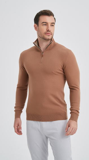 Grossiste Yves Enzo - Col camionneur camel "cashmere touch"