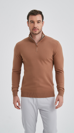 Grossiste Yves Enzo - Col camionneur camel "cashmere touch"
