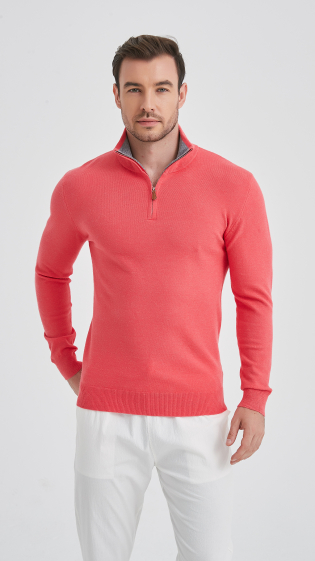 Grossiste Yves Enzo - Col camionneur framboise "cashmere touch"