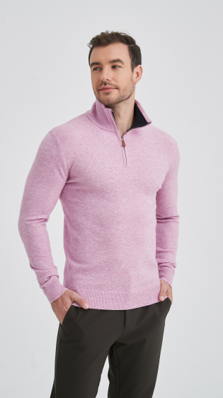 Grossiste Yves Enzo - Col camionneur rose "cashmere touch"