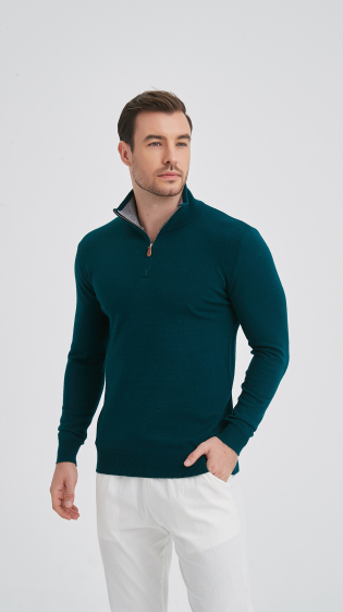 Grossiste Yves Enzo - Col camionneur vert "cashmere touch"