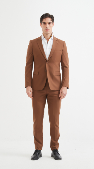 Wholesaler Yves Enzo - Brown choco suit STRETCH 2 pcs (T46 to T58)