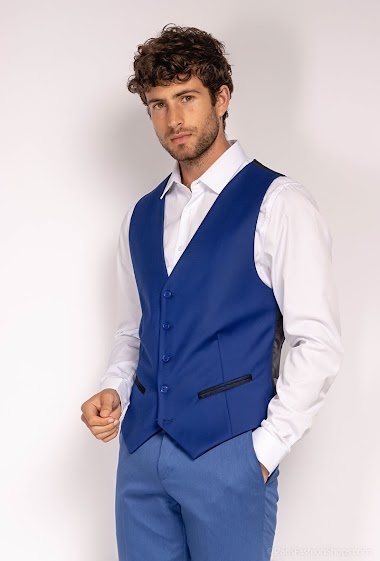 Royal blue fitted waistcoat