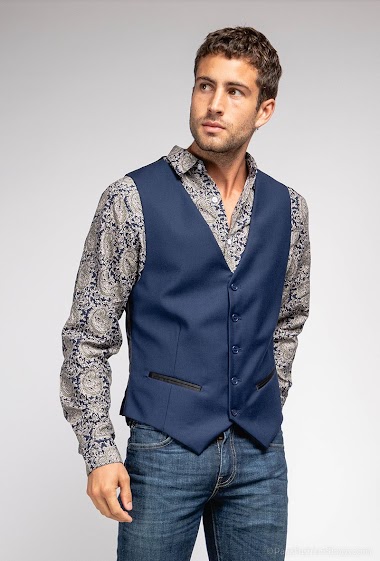 Wholesaler Yves Enzo - Grey fitted waistcoat