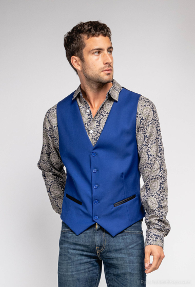 Wholesaler Yves Enzo - Heather gray suit vest in slim fit