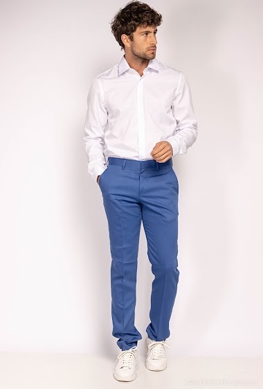 Grossiste Yves Enzo - Pantalon pince bleu roy en elasthanne