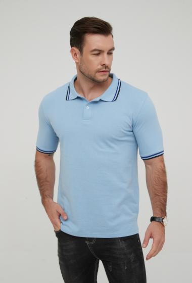 Wholesaler Yves Enzo - Twin tipped sky blue polo