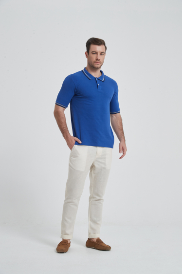 Wholesaler Yves Enzo - Twin tipped vintage blue polo