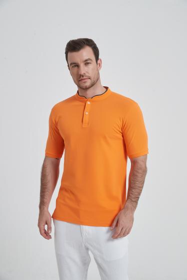 Wholesaler Yves Enzo - Orange polo mandarin collar
