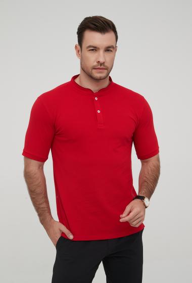 Grossiste Yves Enzo - Polo rouge col mao
