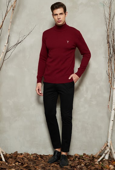 Jumper with funnel neck with logo