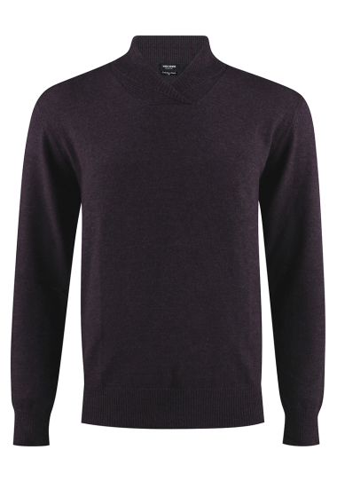 Grossiste Yves Enzo - Pull col châle "cashmere touch" - Violet