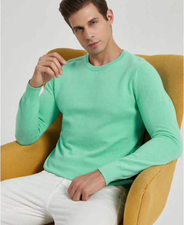 Grossiste Yves Enzo - Pull coton - Vert clair