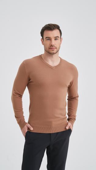 Grossiste Yves Enzo - Pull en col V cashmere touch