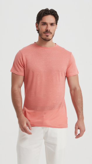 Wholesaler Yves Enzo - Coral t t-shirt 100% linen