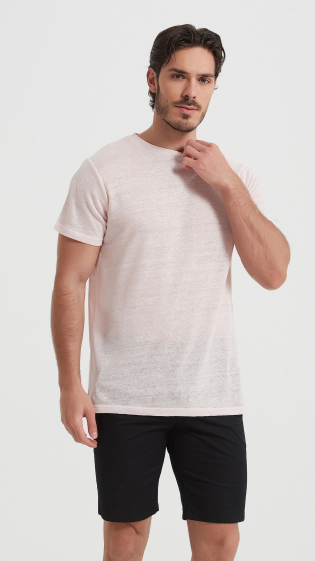 Wholesaler Yves Enzo - off white t-shirt 100% linen