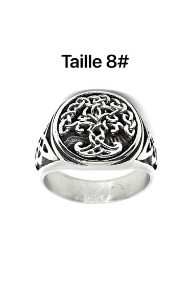 Großhändler Z. Emilie - Tree of life tribal steel ring