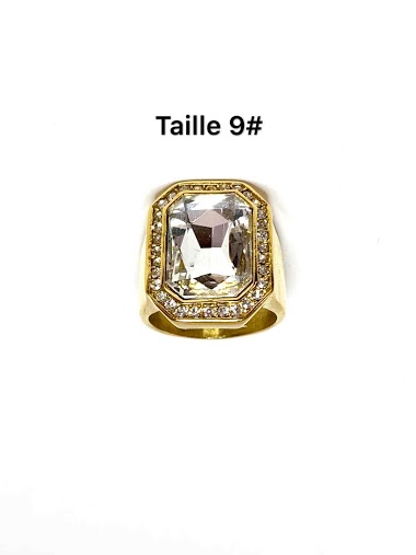 Wholesaler Z. Emilie - White diamond knight steel ring