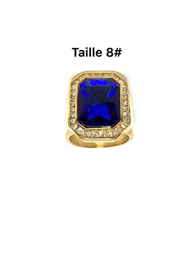 Wholesaler Z. Emilie - Blue diamond knight steel ring