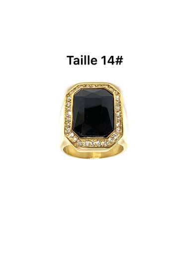 Grossiste Z. Emilie - Bague acier chevalier diamond noir