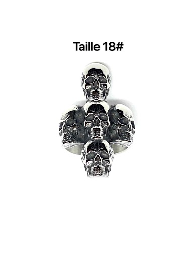 Wholesaler Z. Emilie - Cross skull steel ring