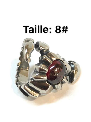 Großhändler Z. Emilie - Scorpio zirconium red steel ring