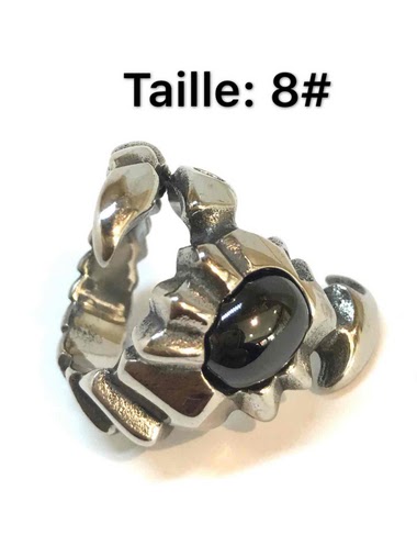 Wholesaler Z. Emilie - Scorpio zirconium black steel ring
