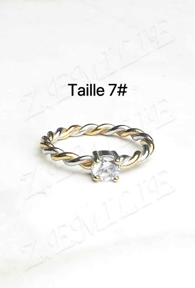 Wholesaler Z. Emilie - Zirconium rhinestone solitaire steel ring