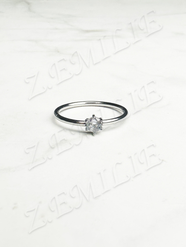 Wholesaler Z. Emilie - Solitaire steel ring