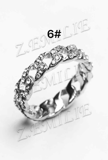 Mayorista Z. Emilie - Strass steel ring