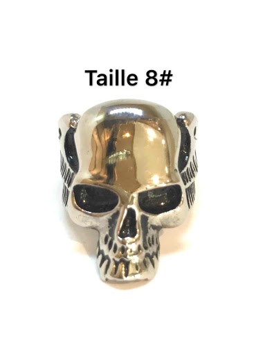 Mayorista Z. Emilie - Skull with wings steel ring