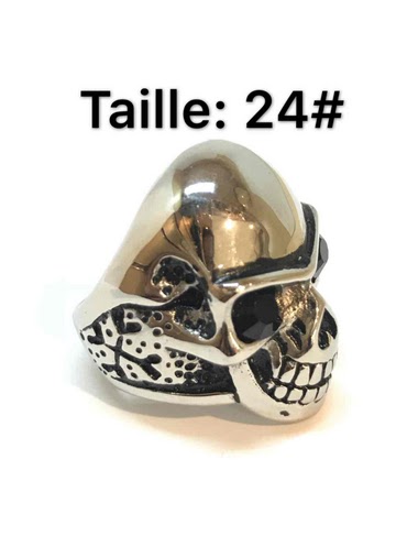 Wholesaler Z. Emilie - Eye strass skull steel ring