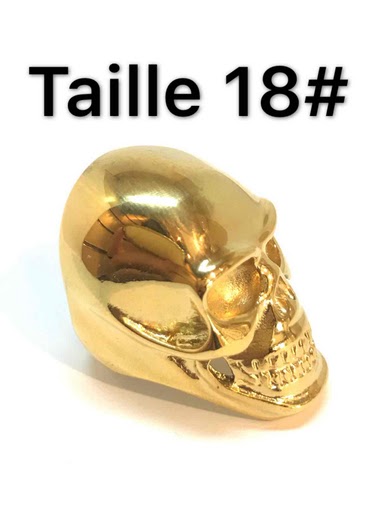 Großhändler Z. Emilie - Skull gold steel ring