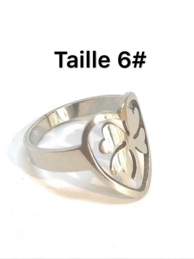 Großhändler Z. Emilie - Four leaf clovers steel ring