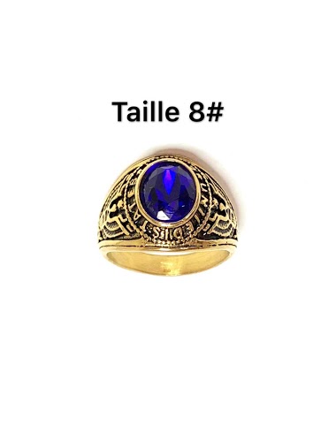 Wholesaler Z. Emilie - College stone blue steel ring