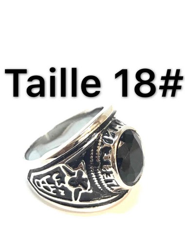 Wholesaler Z. Emilie - College stone black steel ring