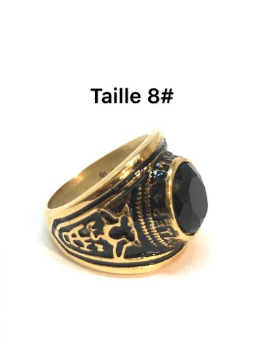 Wholesaler Z. Emilie - College stone black steel ring