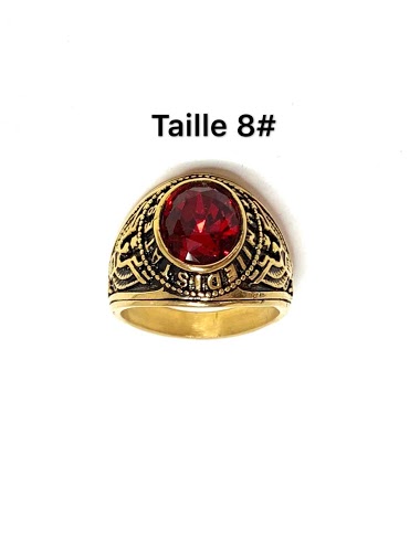Großhändler Z. Emilie - College stone red steel ring